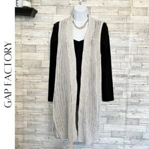 GAP FACTORY Gray Sleeveless Duster-Cardigan, S